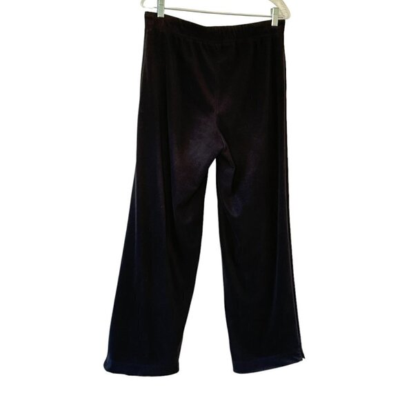Lauren Ralph Lauren Black Stretch Micro Velvet Pull-on Pants Wide Leg   Size M - Picture 4 of 6